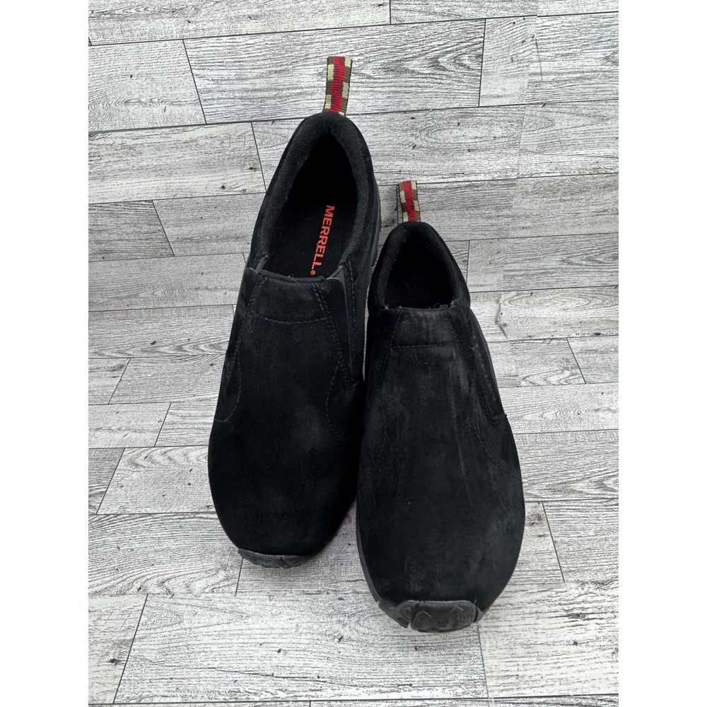Merrell Jungle Moc Women Sz 11 Black Suede Slip On Shoes J60826 Dual Density
